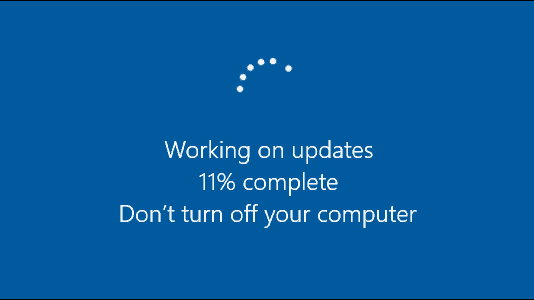 Windows 10 working on updates progress