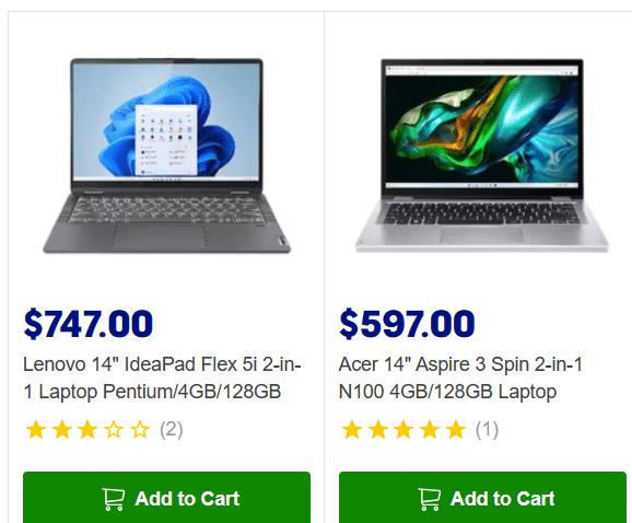 Laptops with just 4GB of RAM