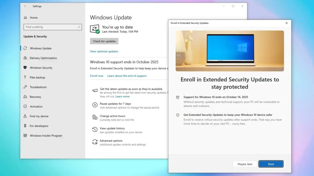 Windows 10 Extended security updates