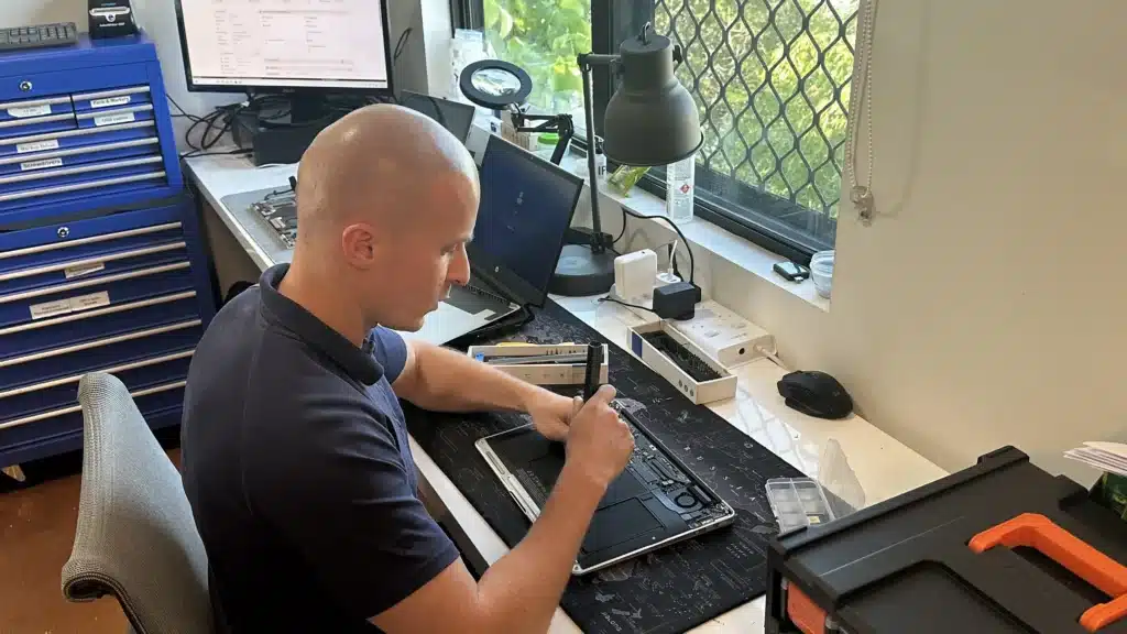 Sergey, lead technician at Fix My Laptop Clayfield workshop, Brisbane.