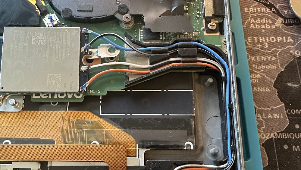 wireless antenna inside a laptop