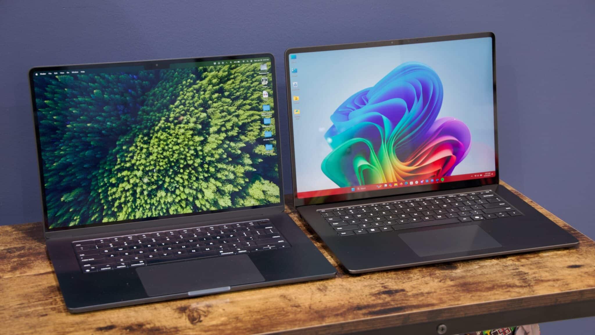 Surface laptops side by side